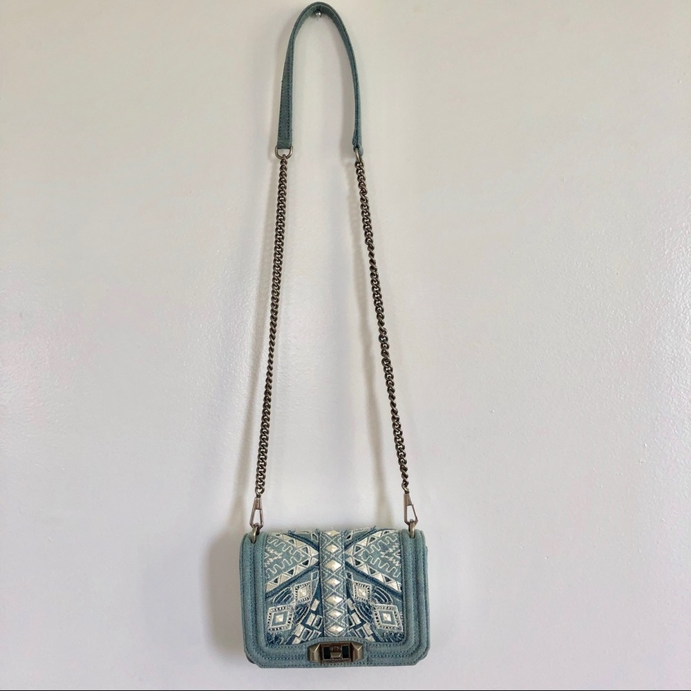 Rebecca Minkoff Embroidered Denim Crossbody - Picture 6 of 8